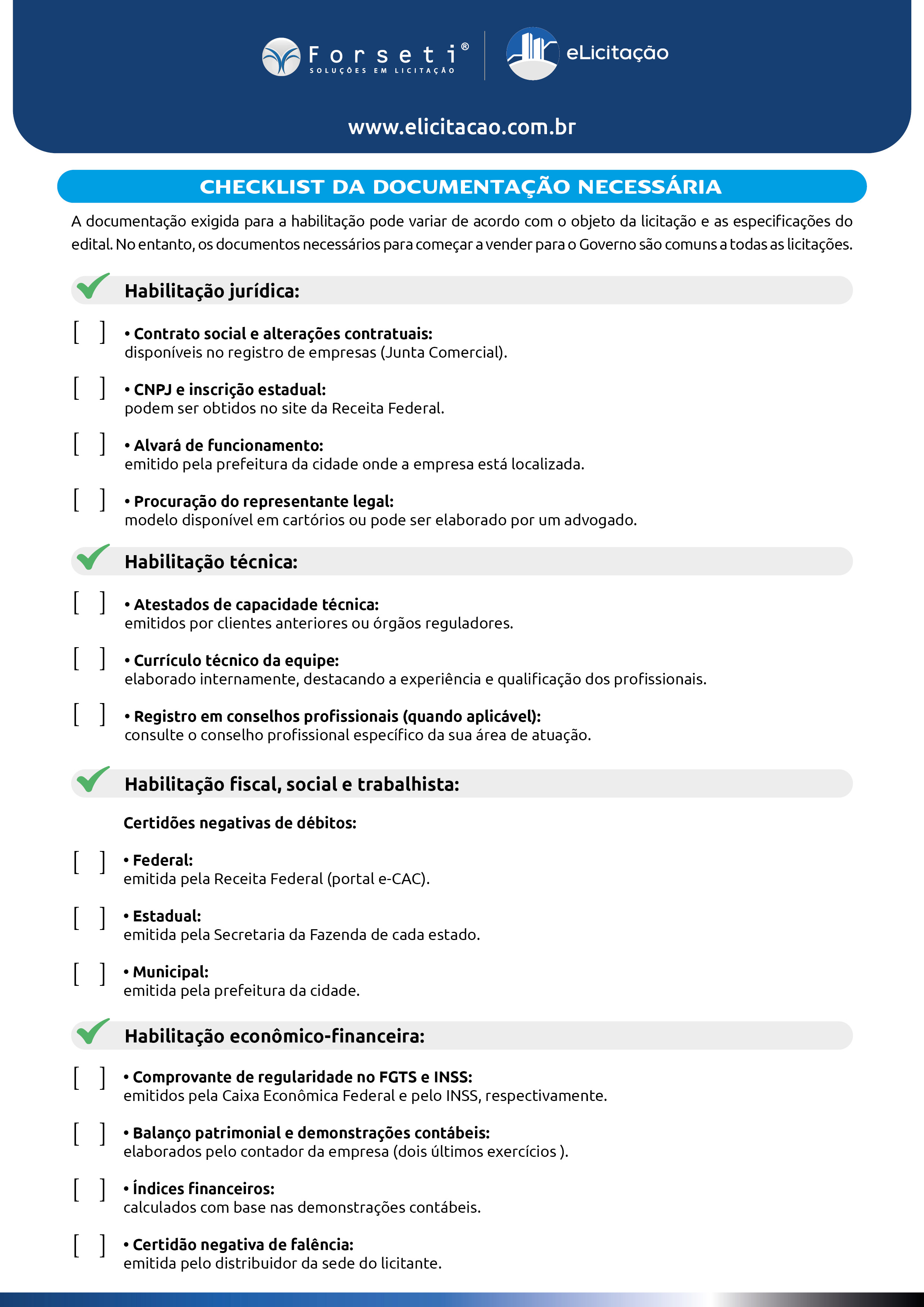 Checklist-de-documentos-para-licitacao Habilitação em Licitação: Checklist Completo da Documentação para participar de licitação. 